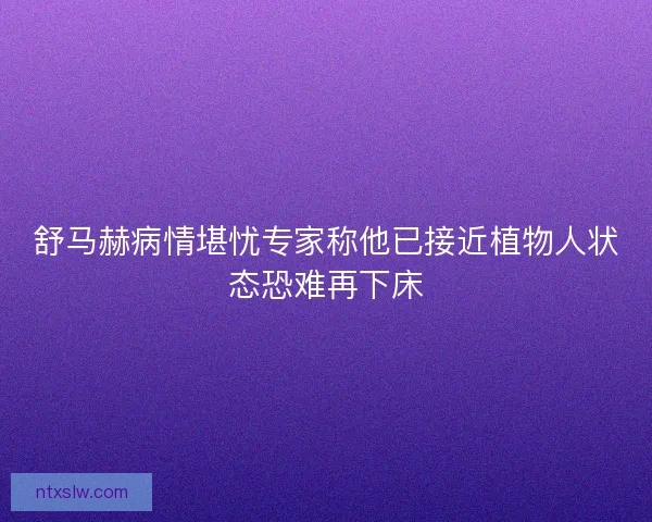 舒马赫病情堪忧专家称他已接近植物人状态恐难再下床